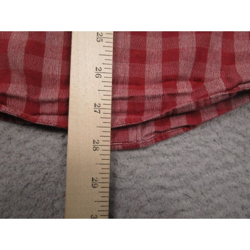J Crew Shirt Mens Medium Red Checked Slim Fit Jaspe Button Up Long Sleeve Preppy